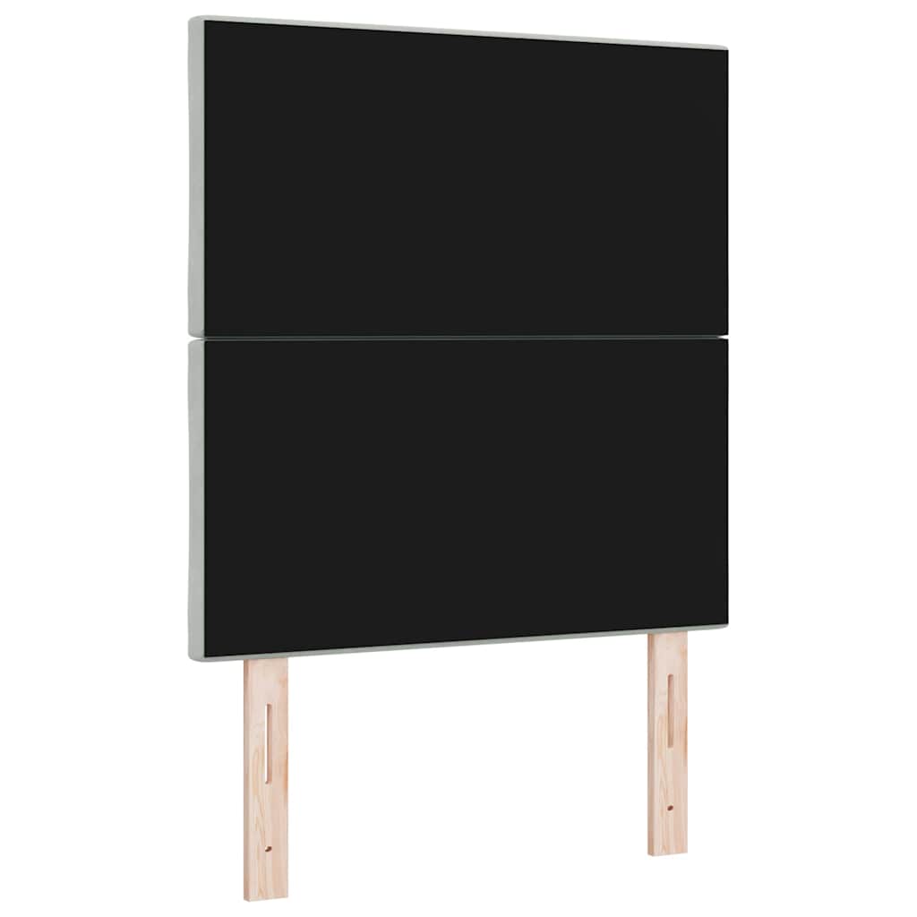 LED Headboard with LED Strip Lights Light grey 80 cm Velvet